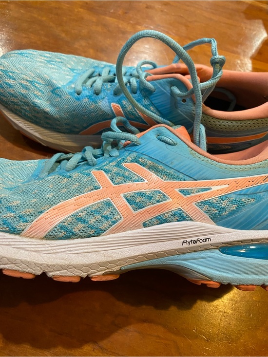 Asics Shoes - Asics Women's Athletic Running Shoes in Aqua Blue and Coral